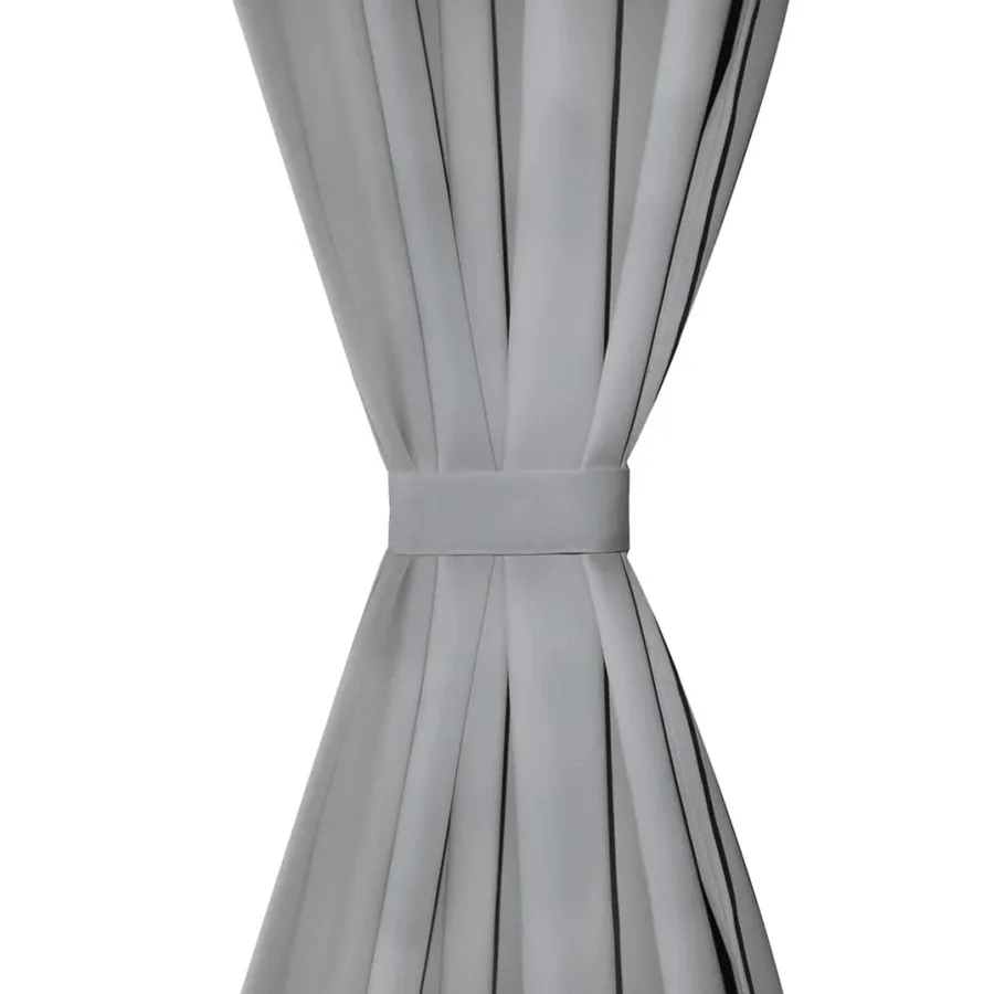 Rideau occultant avec boucles 2 pcs 140 x 225 cm Gris - 3