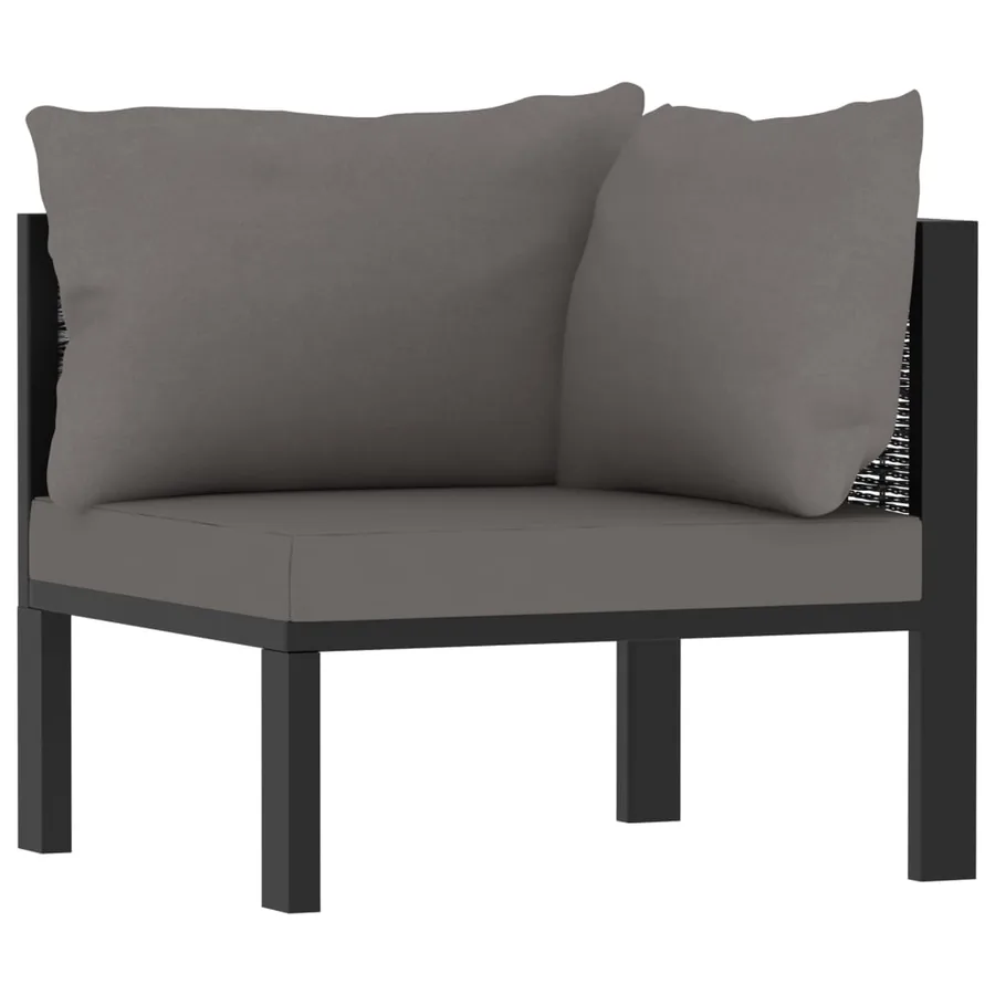 Salon de jardin 7 pcs avec coussins Résine tressée Anthracite - 6