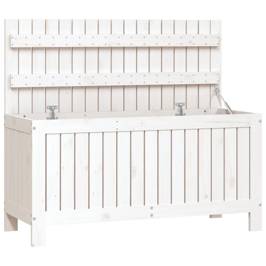 Boîte de rangement de jardin Blanc 108x42,5x54 cm Bois de pin - 2