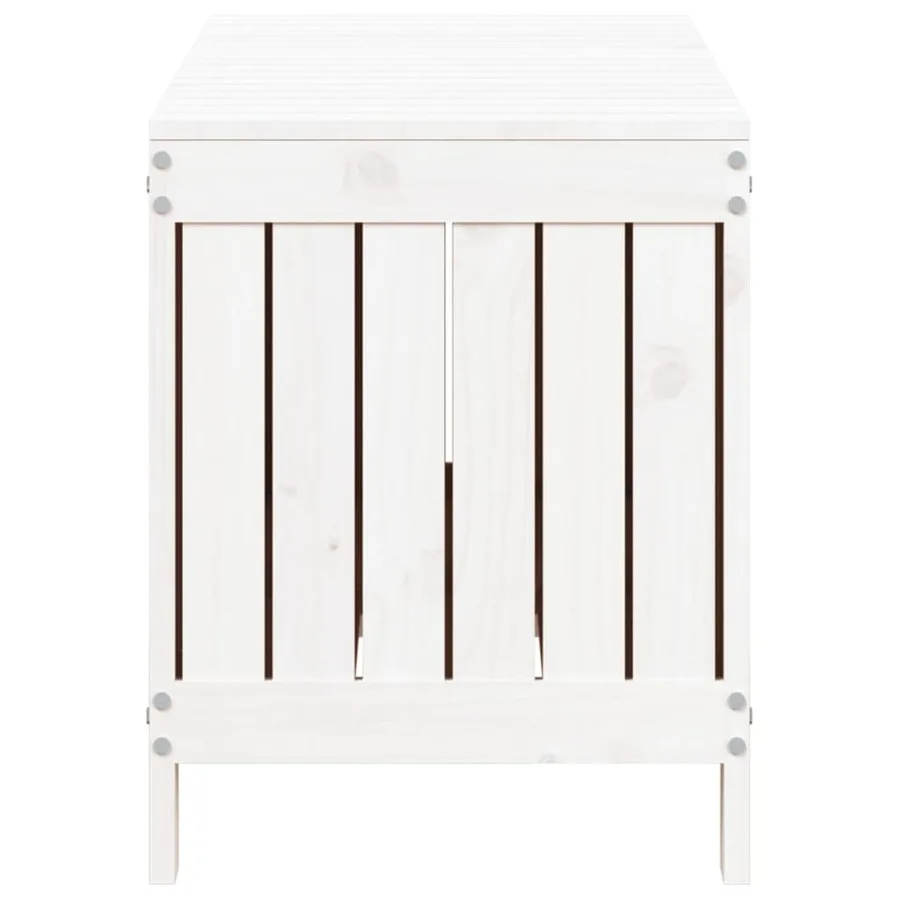Boîte de rangement de jardin Blanc 108x42,5x54 cm Bois de pin - 7