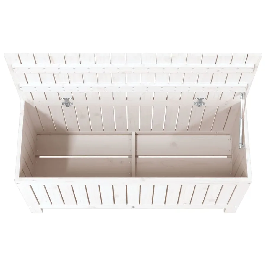 Boîte de rangement de jardin Blanc 108x42,5x54 cm Bois de pin - 8