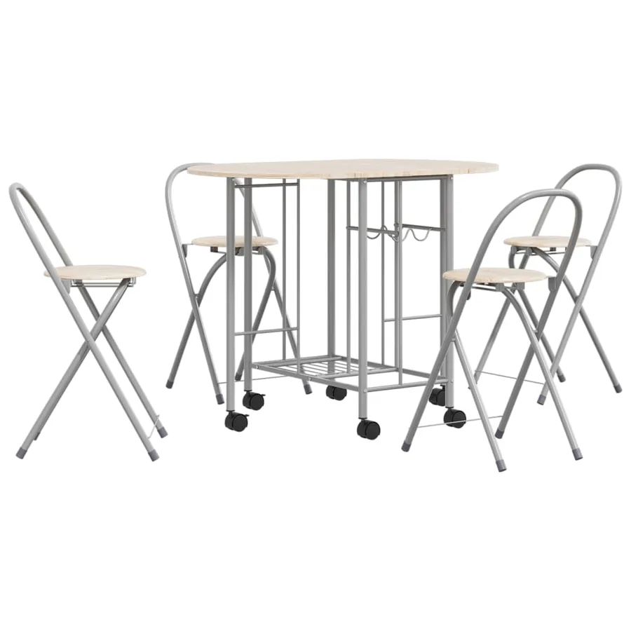 Ensemble de salle à manger pliable 5 pièces MDF - 2