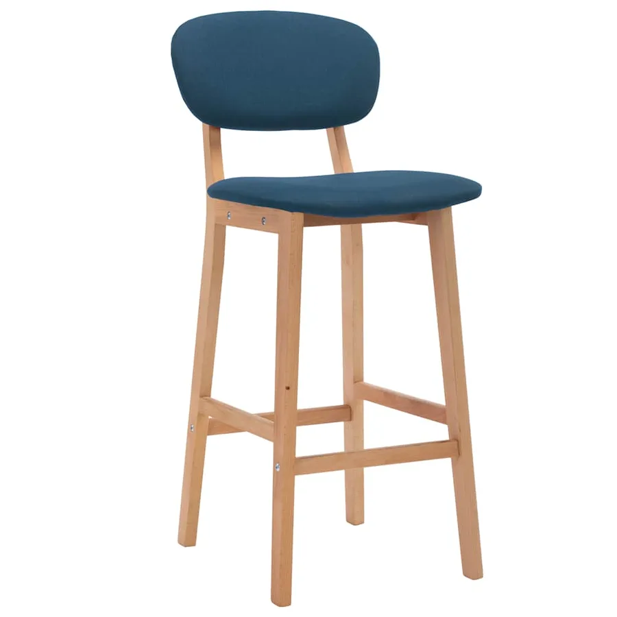 Tabourets de bar lot de 2 bleu tissu - 2