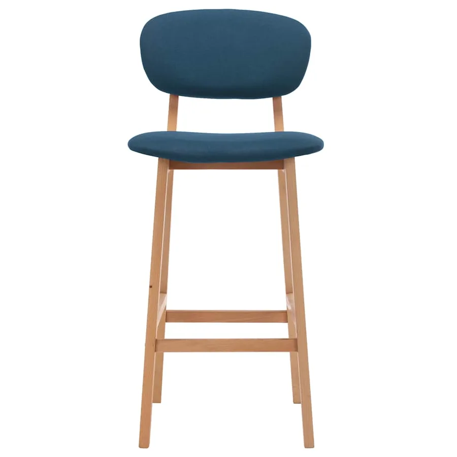 Tabourets de bar lot de 2 bleu tissu - 3