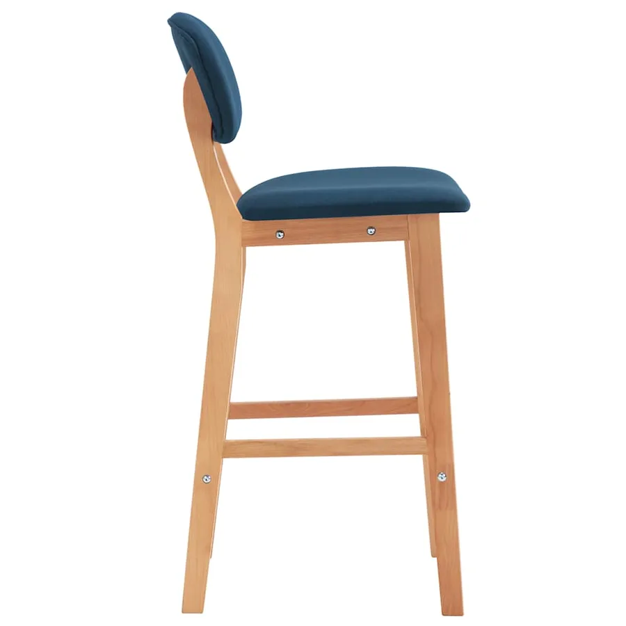 Tabourets de bar lot de 2 bleu tissu - 4