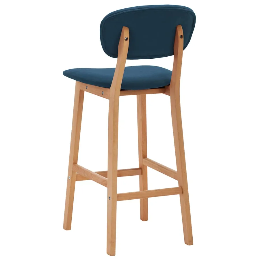Tabourets de bar lot de 2 bleu tissu - 5