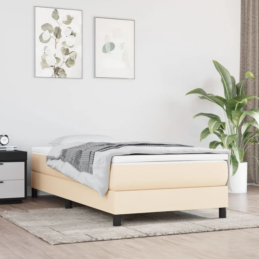 Matelas de lit à ressorts ensachés fermeté moyenne Crème 90x190x20 cm Tissu