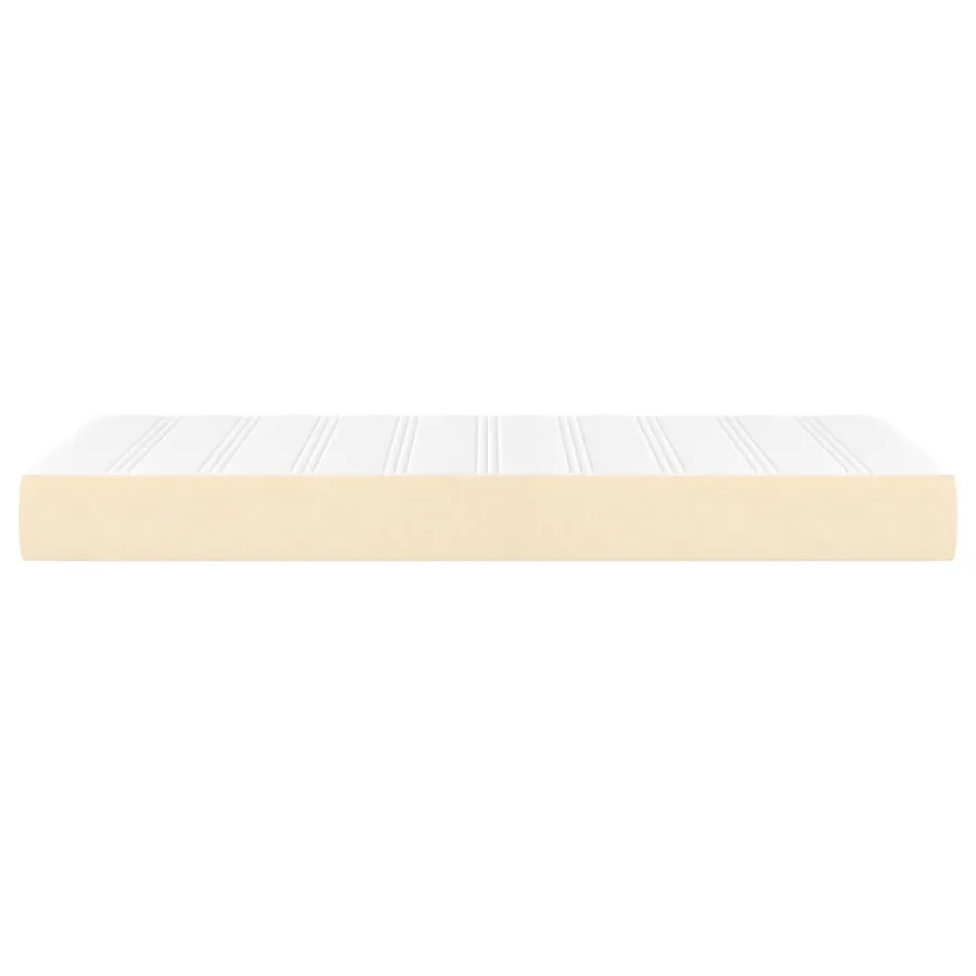 Matelas de lit à ressorts ensachés fermeté moyenne Crème 90x190x20 cm Tissu - 4