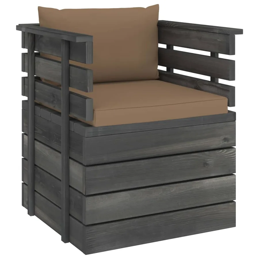 Fauteuil de jardin avec coussins Bois de pin - 2