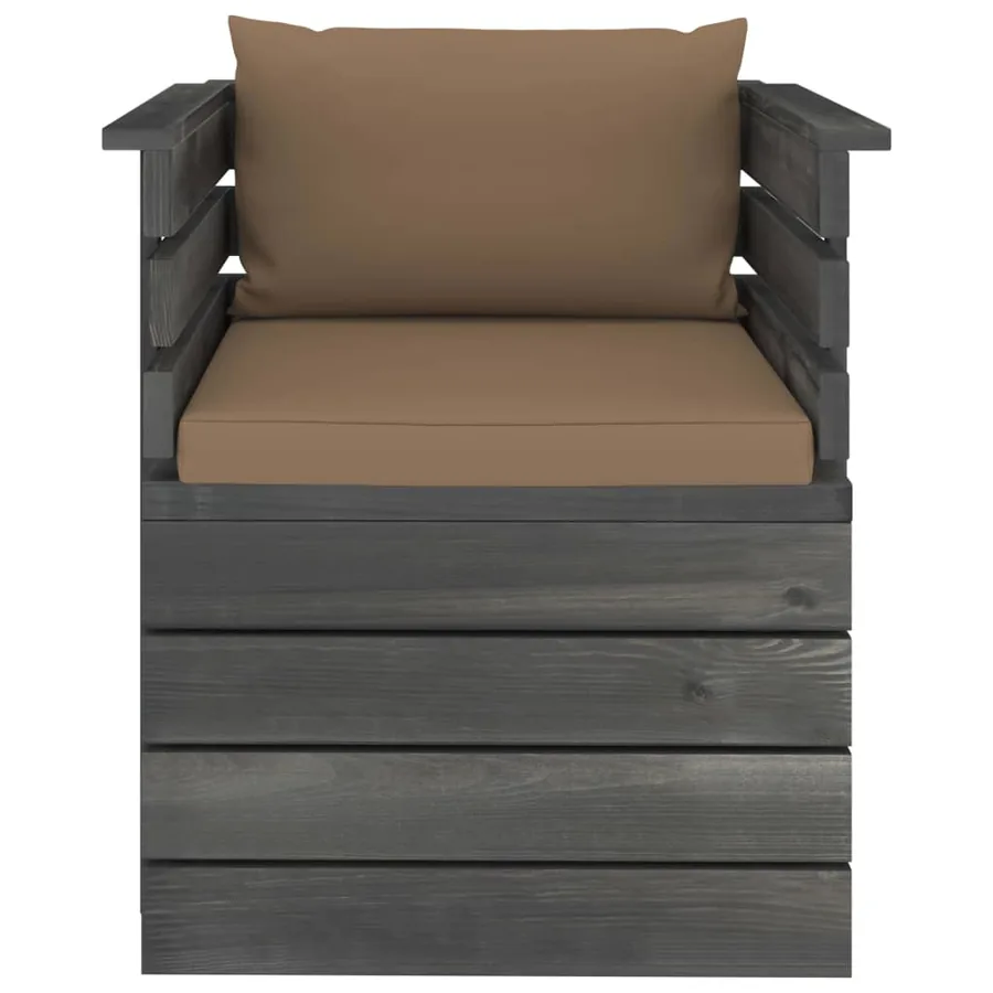 Fauteuil de jardin avec coussins Bois de pin - 3