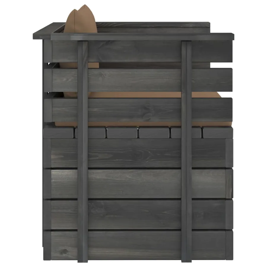 Fauteuil de jardin avec coussins Bois de pin - 4