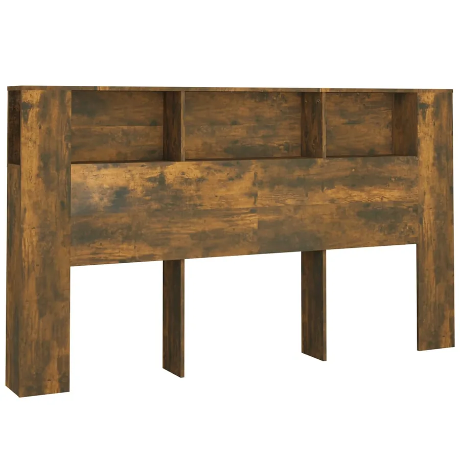 Armoire de tête de lit Chêne fumé 180x18,5x104,5 cm - 2