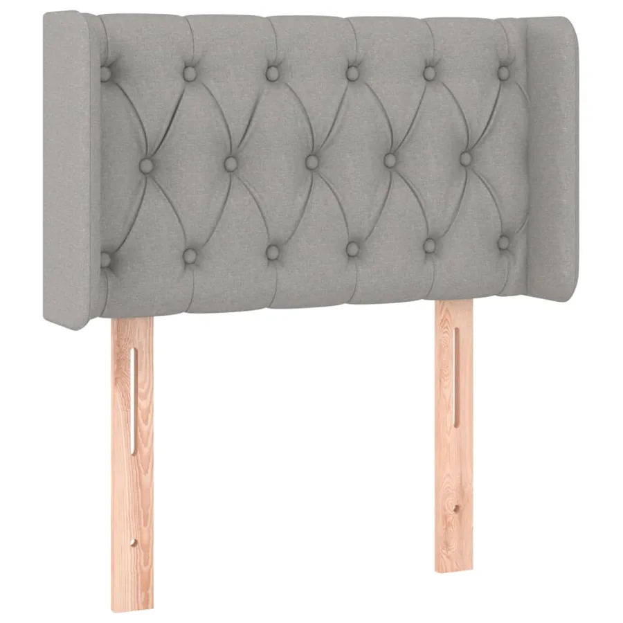 Tête de lit avec oreilles Gris clair 83x16x78/88 cm Tissu - 2