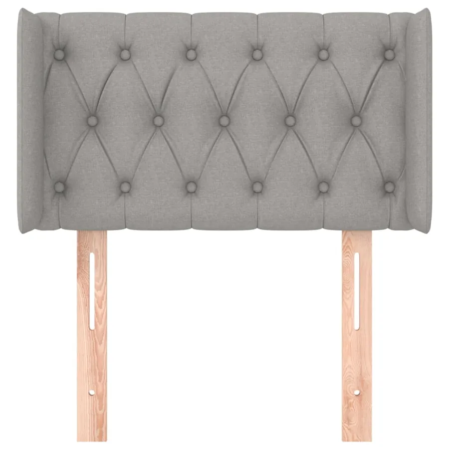Tête de lit avec oreilles Gris clair 83x16x78/88 cm Tissu - 3