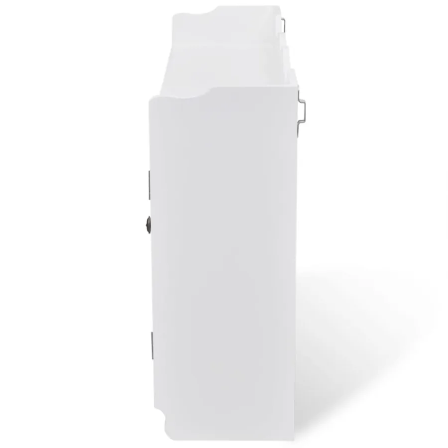 Vitrine murale avec étagère de Livre / DVD / Verre en MDF Blanc - 5