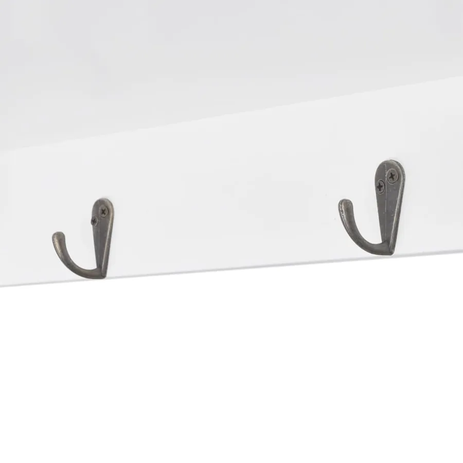 Vitrine murale avec étagère de Livre / DVD / Verre en MDF Blanc - 7
