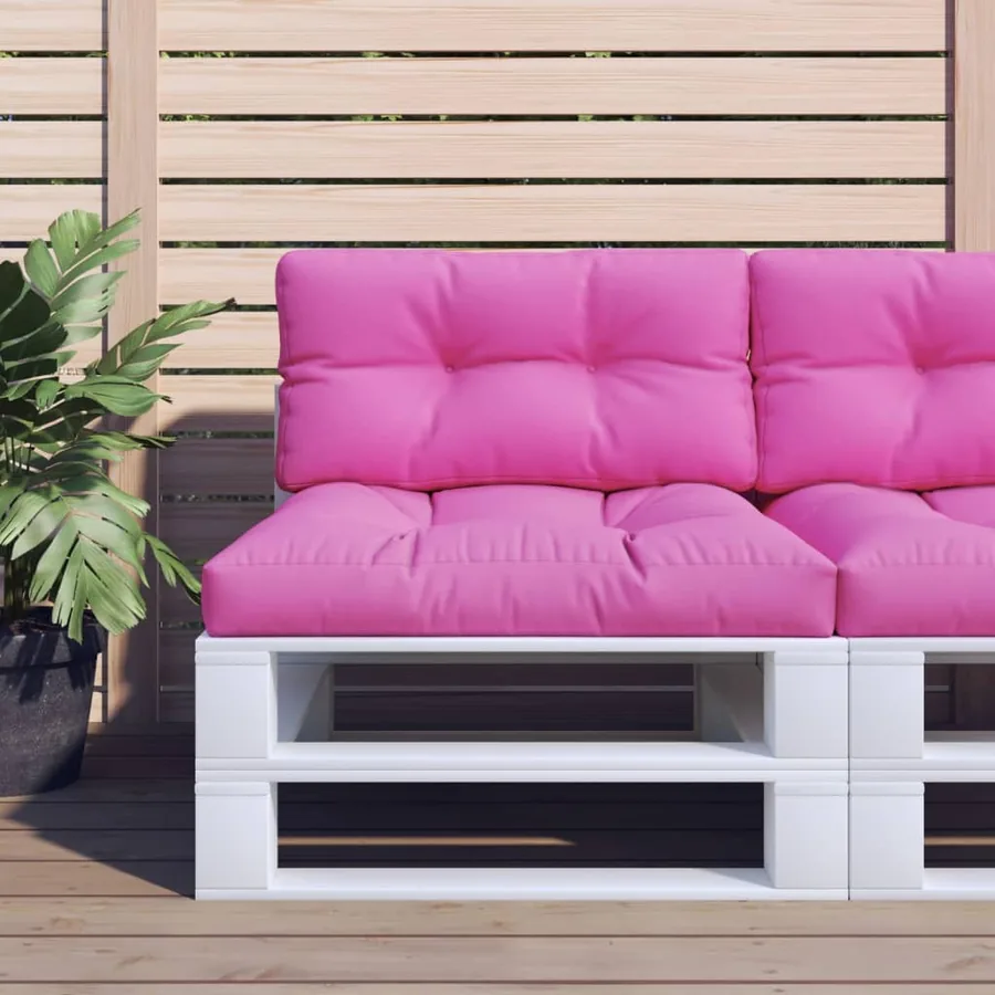 Coussin de palette rose 80x40x12 cm tissu