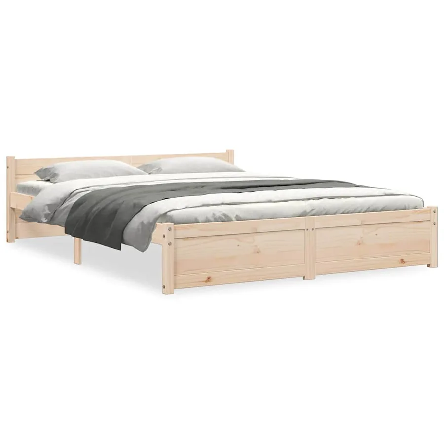 Cadre de lit sans matelas bois massif 160x200 cm - 2