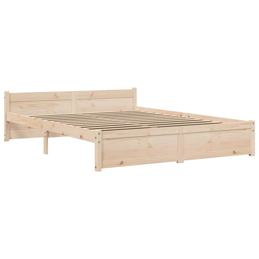 Cadre de lit sans matelas bois massif 160x200 cm - 3