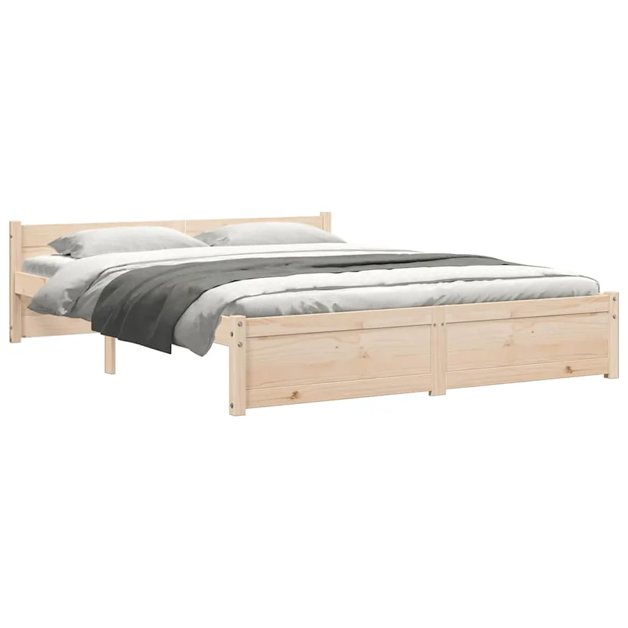 Cadre de lit sans matelas bois massif 160x200 cm - 7