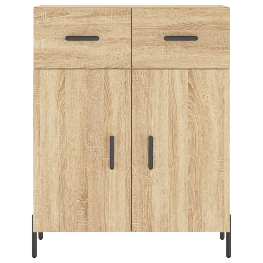 Buffet chêne sonoma 69,5x34x90 cm bois d'ingénierie - 6