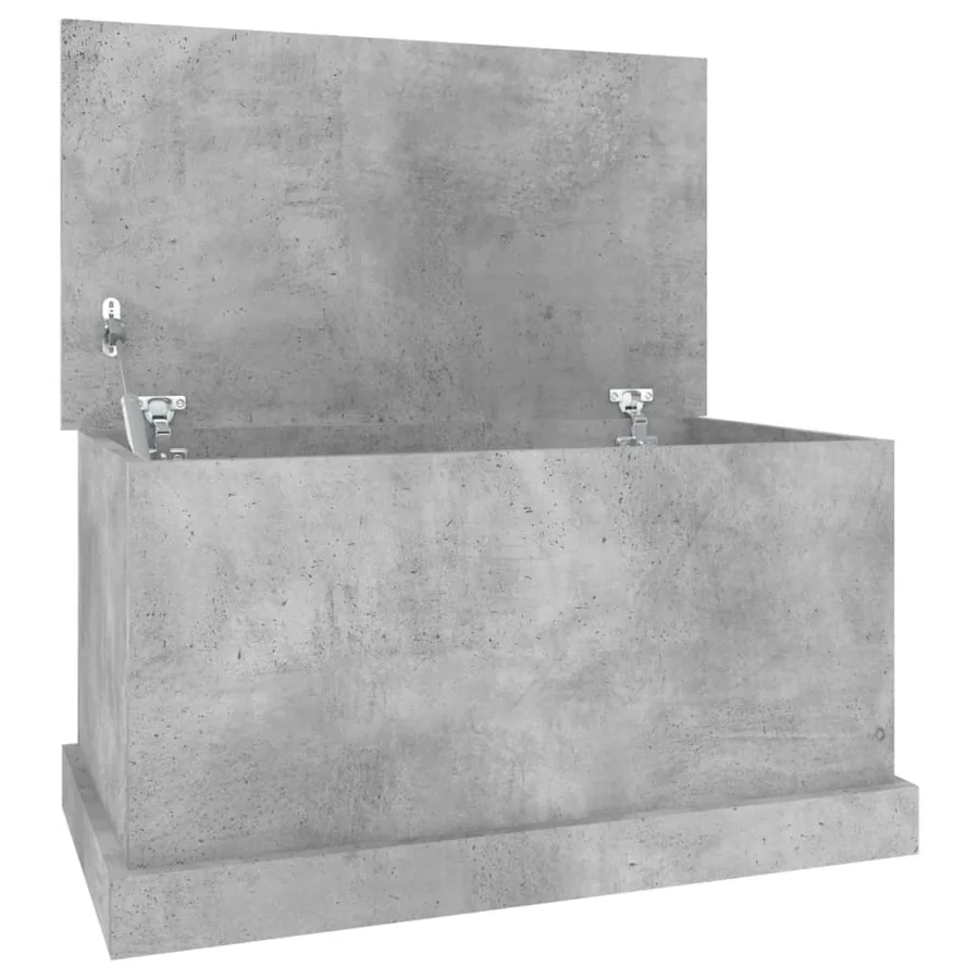 Boîte de rangement gris béton 70x40x38 cm bois d'ingénierie - 2