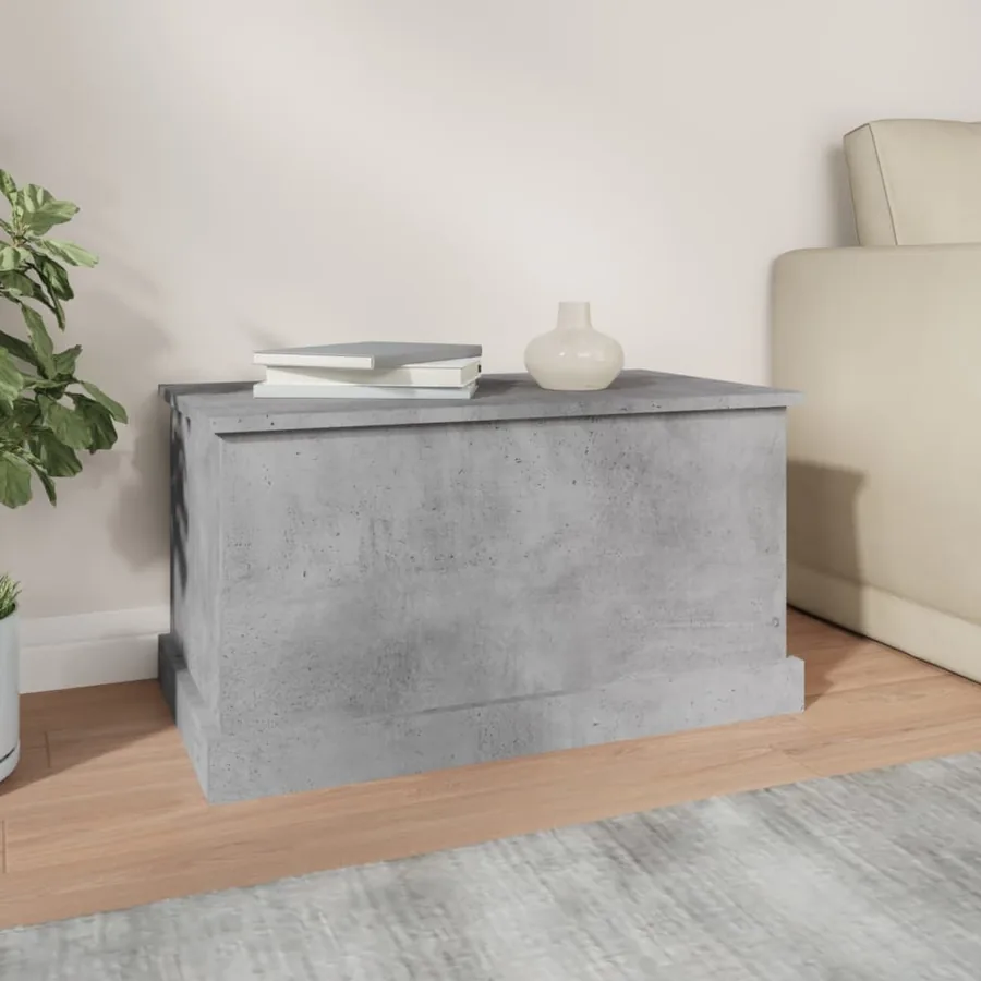 Boîte de rangement gris béton 70x40x38 cm bois d'ingénierie - 3