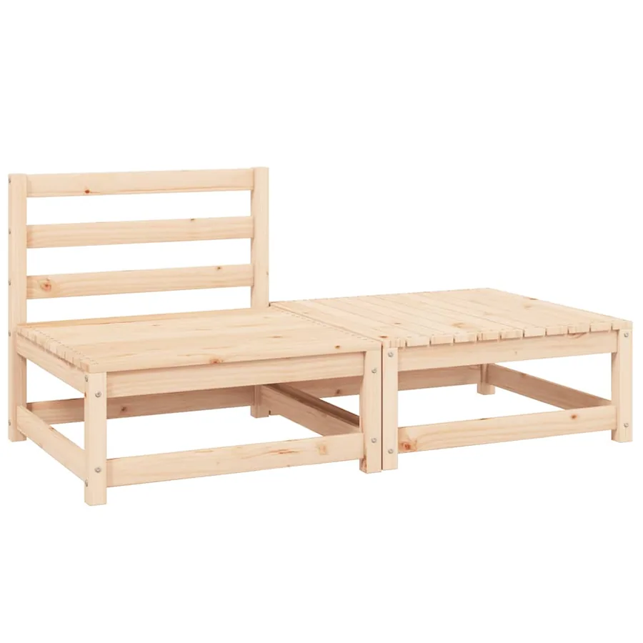Salon de jardin 2 pcs avec coussins Bois de pin massif - 4