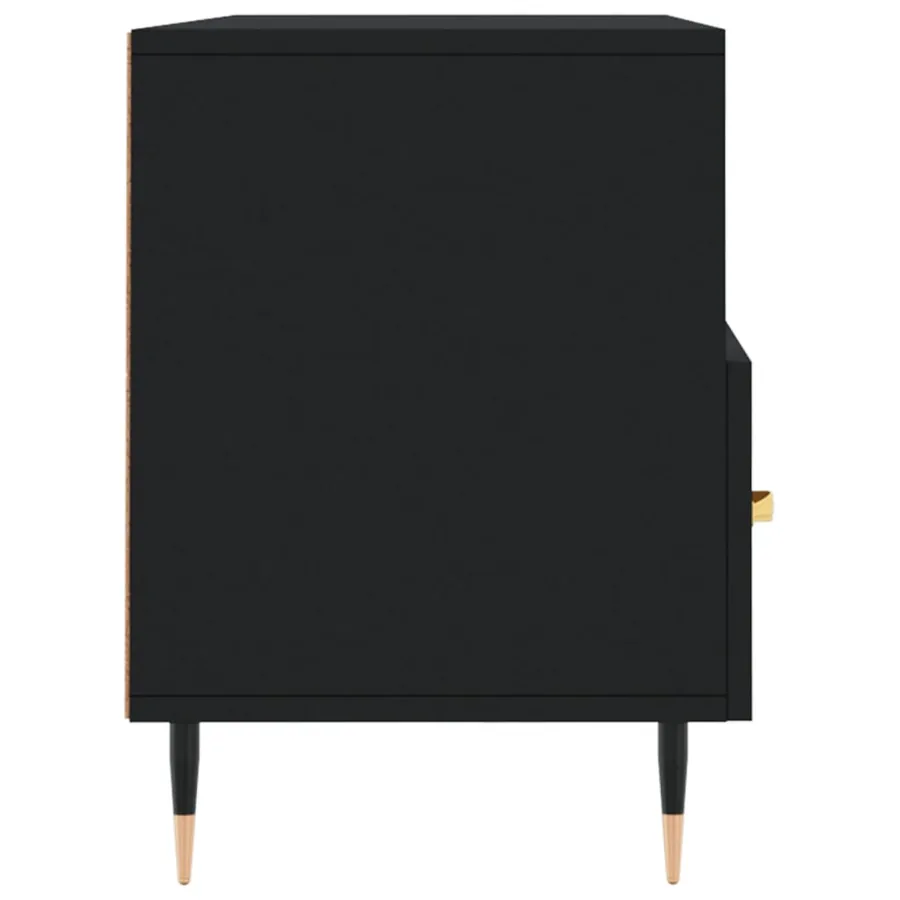 Meuble TV noir 102x36x50 cm bois d'ingénierie - 7
