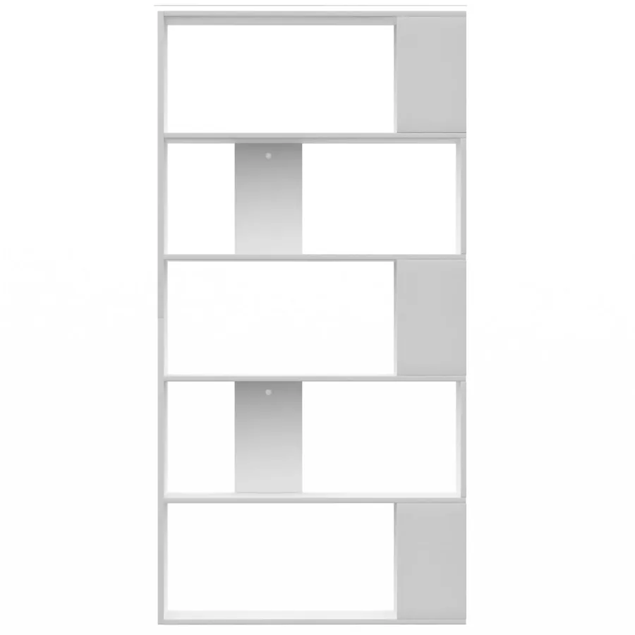 Bibliothèque/Séparateur de pièce Blanc Bois d'ingénierie - 5