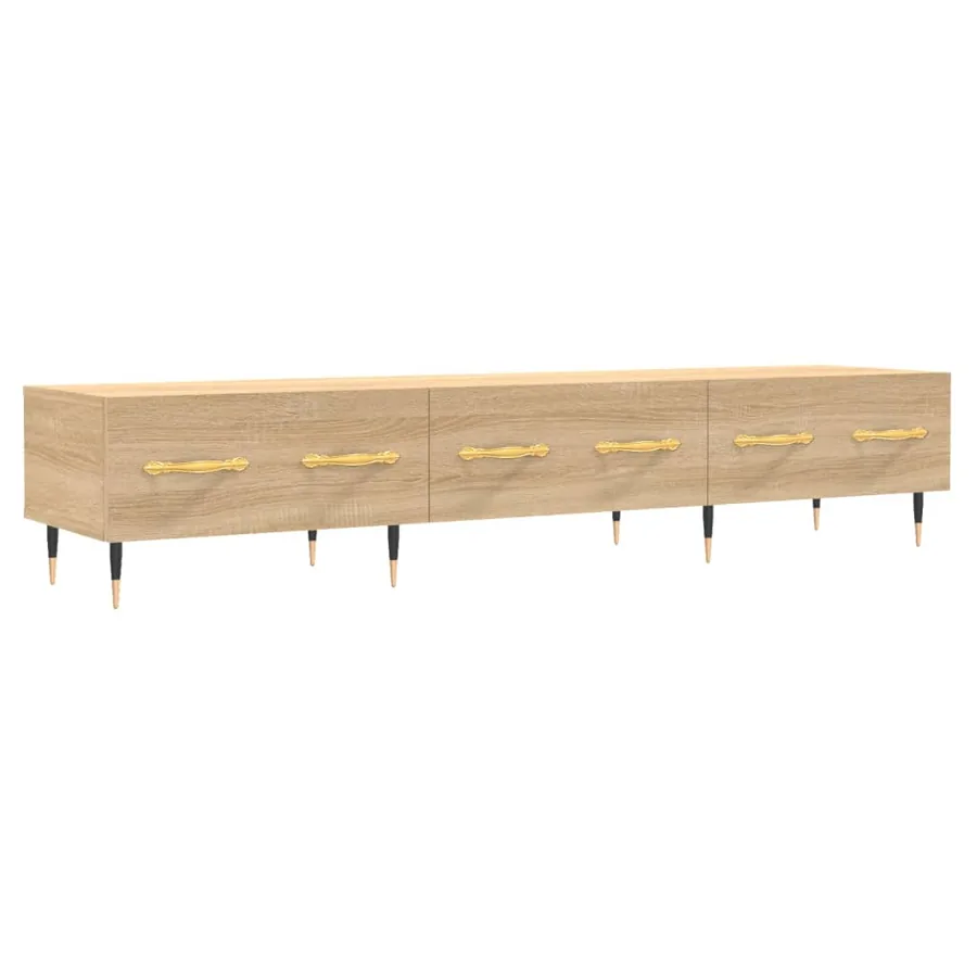 Meuble TV chêne sonoma 150x36x30 cm bois d'ingénierie - 2