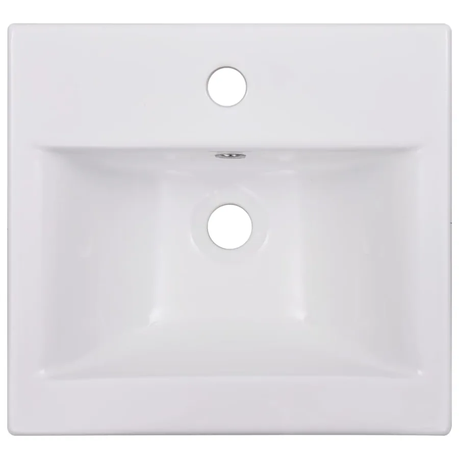 Armoire d'évier avec lavabo intégré Blanc brillant Aggloméré - 13