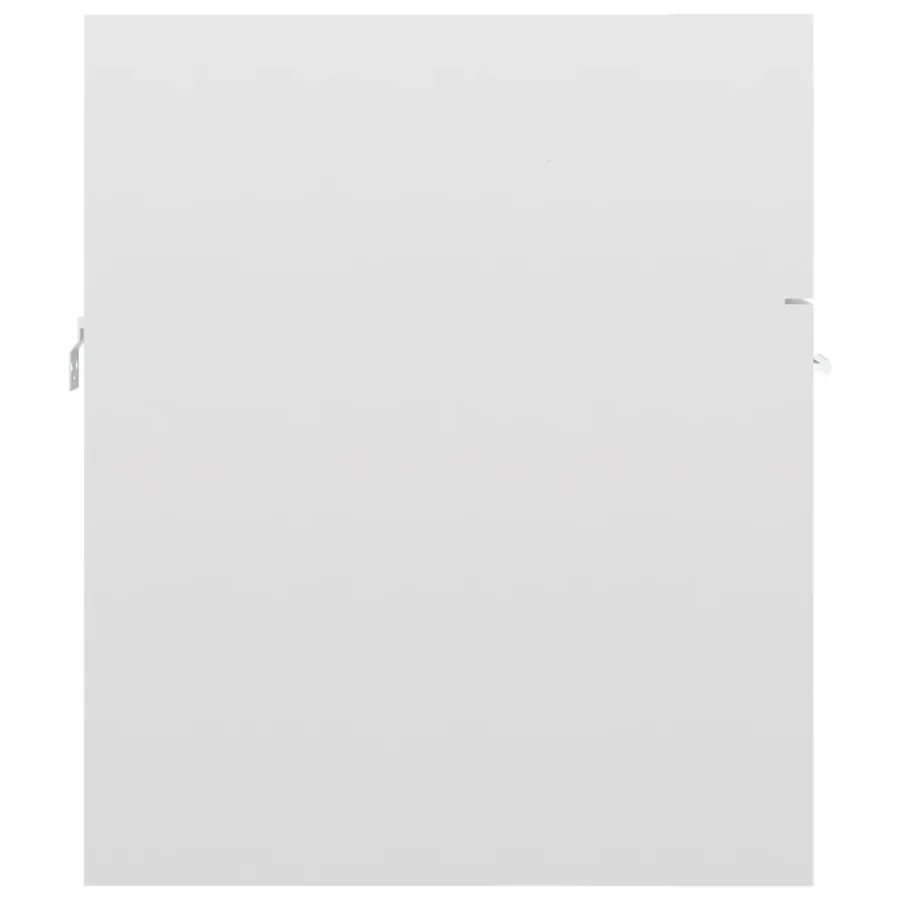 Armoire d'évier avec lavabo intégré Blanc brillant Aggloméré - 7