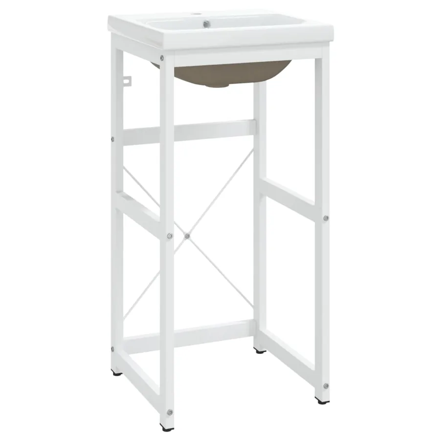 Cadre de lavabo de salle de bain vasque à encastrer Blanc Fer - 2