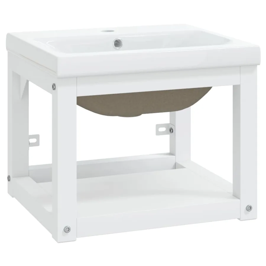 Cadre de lavabo de salle de bain vasque à encastrer Blanc Fer - 2