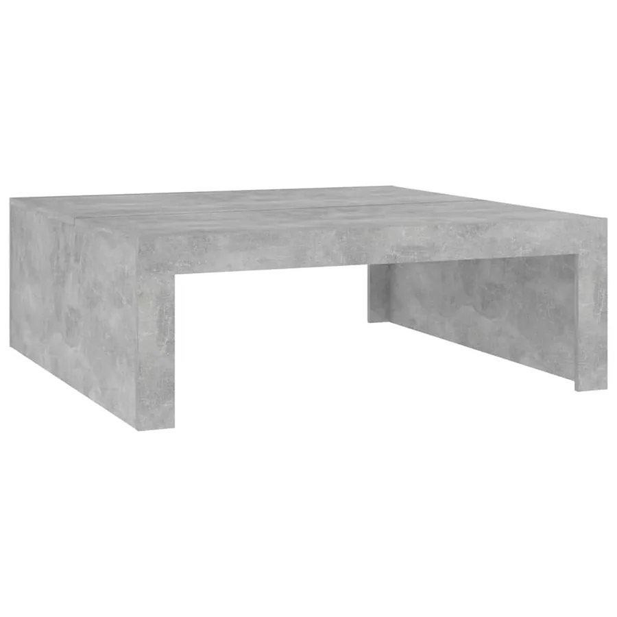 Table basse gris béton 100x100x35 cm bois d'ingénierie - 2