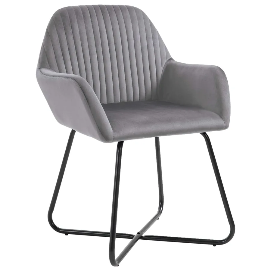Chaises à manger lot de 2 gris velours - 2