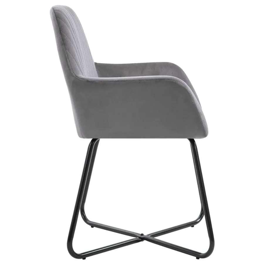 Chaises à manger lot de 2 gris velours - 4