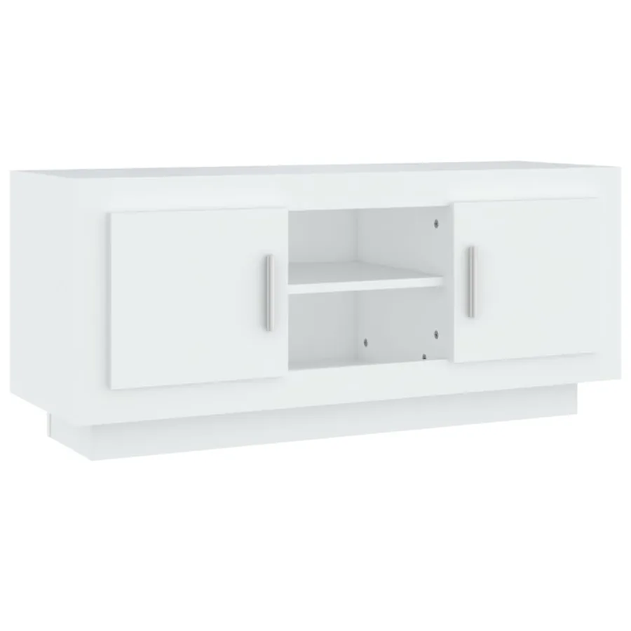 Meuble TV blanc 102x35x45 cm bois d'ingénierie - 2
