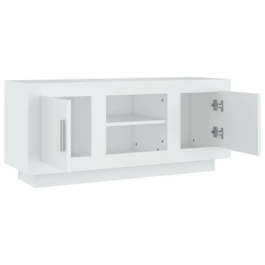 Meuble TV blanc 102x35x45 cm bois d'ingénierie - 7
