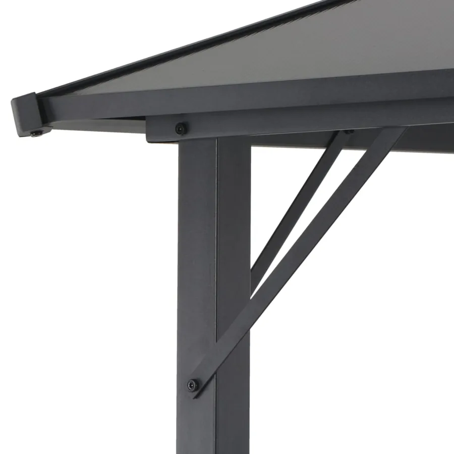 Tonnelle avec toit Aluminium 4x3x2,6 m Noir - 4