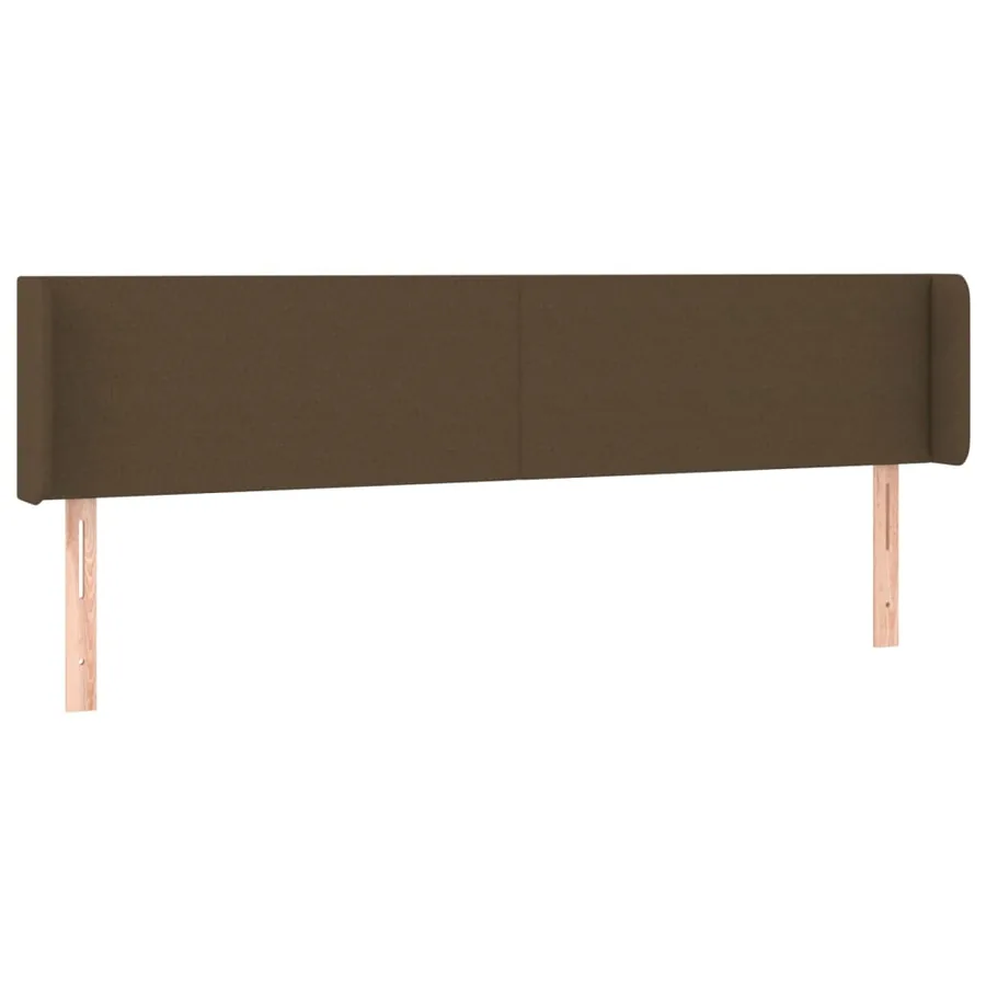 Tête de lit avec oreilles Marron Foncé 203x16x78/88 cm Tissu - 2