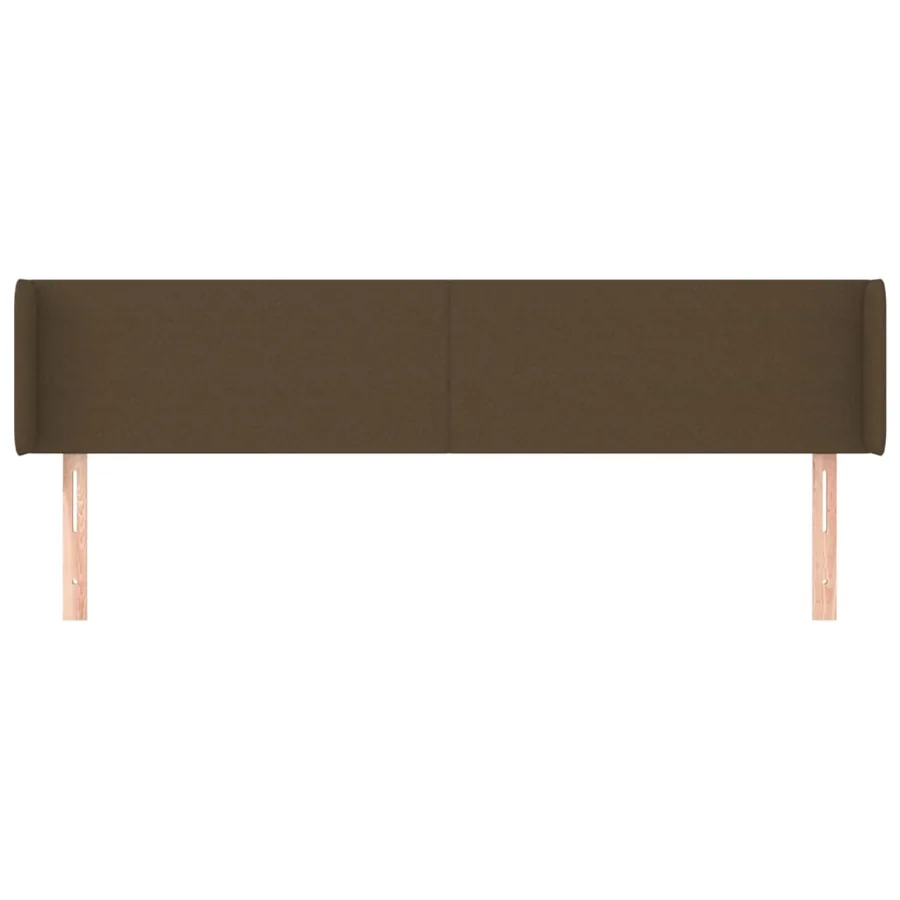 Tête de lit avec oreilles Marron Foncé 203x16x78/88 cm Tissu - 3