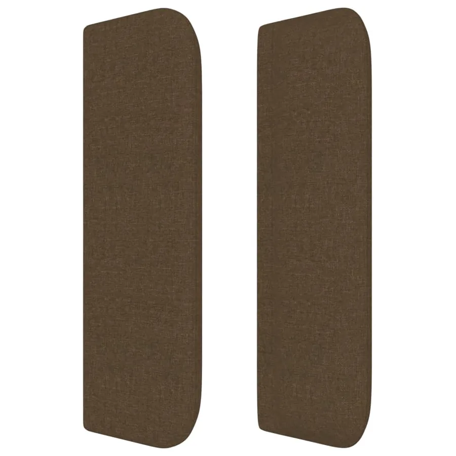 Tête de lit avec oreilles Marron Foncé 203x16x78/88 cm Tissu - 4
