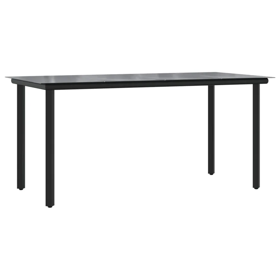 Ensemble à manger de jardin coussins 5 pcs noir et gris - 6