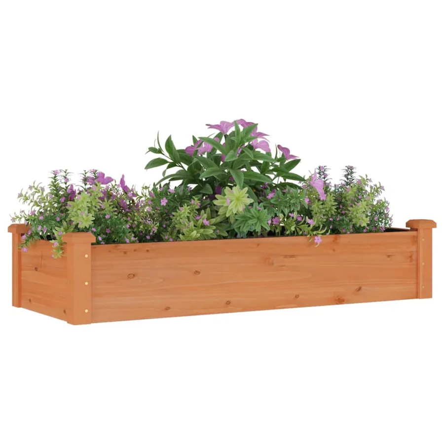 Lit surélevé de jardin doublure 120x45x25 cm bois massif sapin - 3