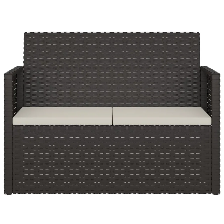 Banc de jardin avec coussins Noir 105 cm Résine tressée - 4