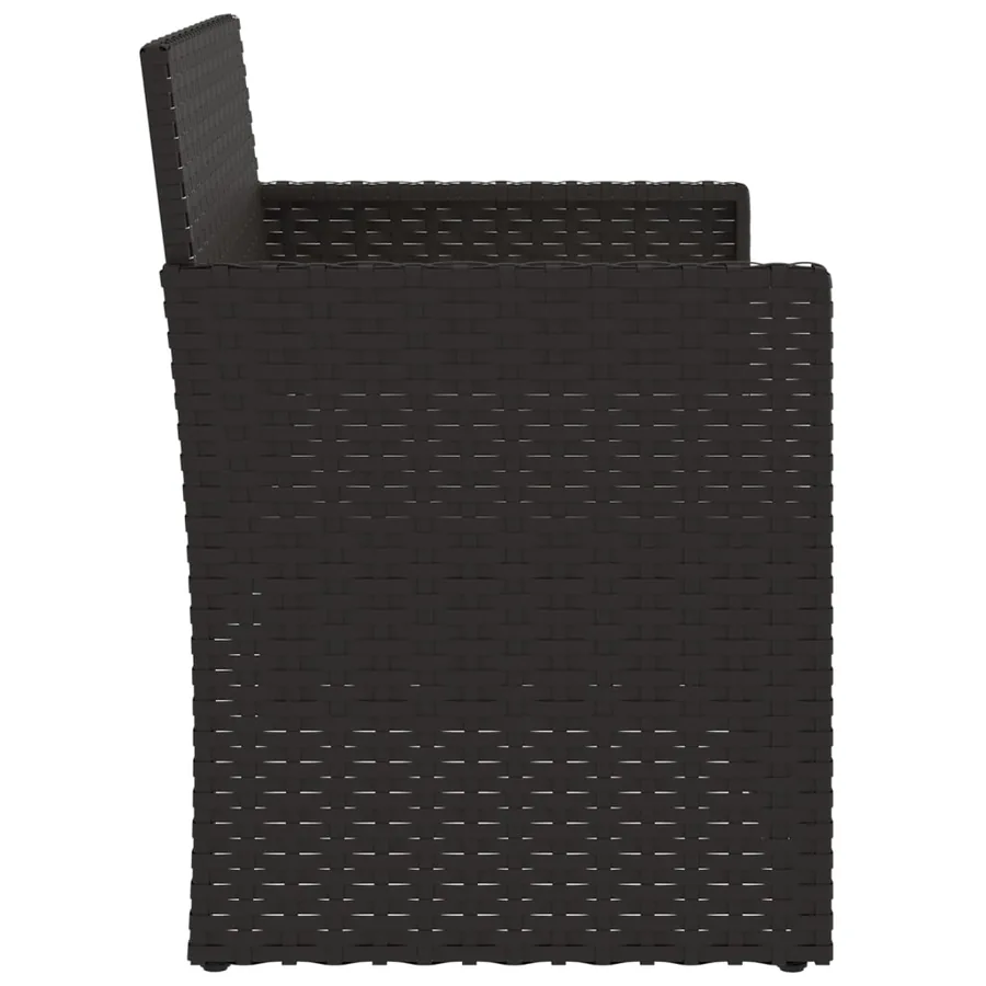 Banc de jardin avec coussins Noir 105 cm Résine tressée - 5