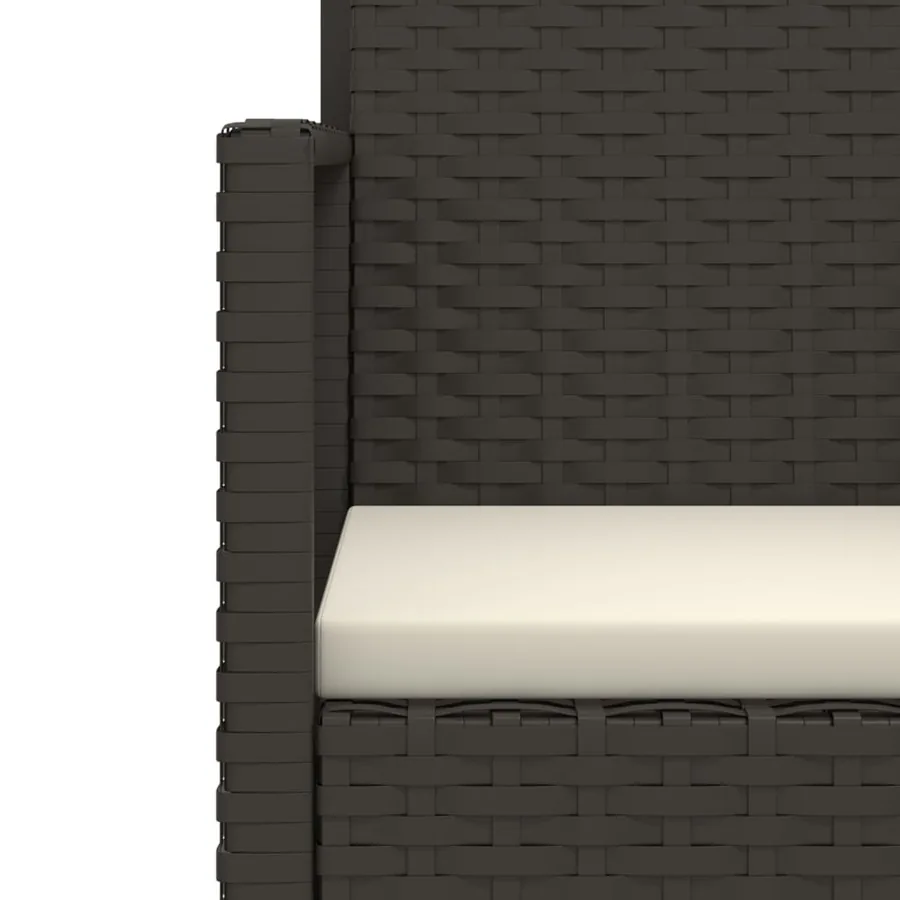 Banc de jardin avec coussins Noir 105 cm Résine tressée - 7