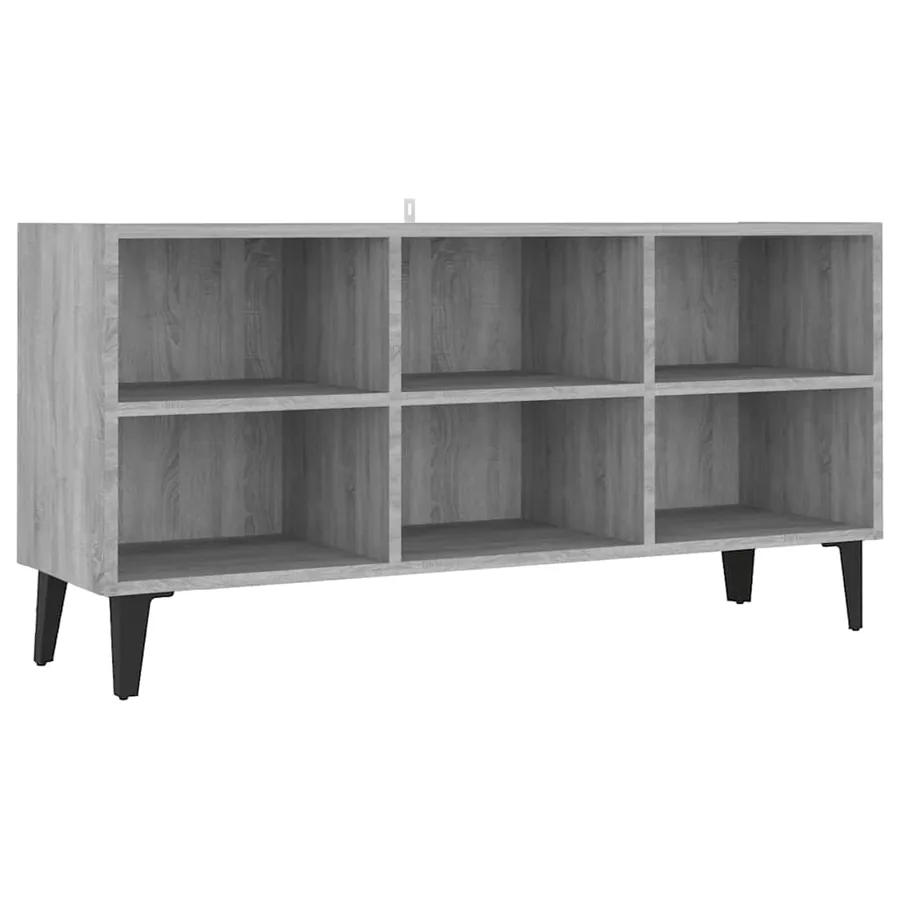 Meuble TV avec pieds en métal Sonoma gris 103,5x30x50 cm - 2